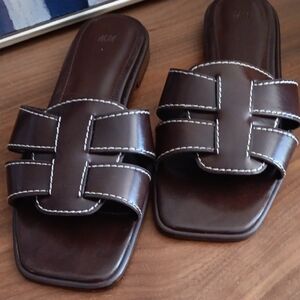 H&M Dark Brown Women's Slide Sandals